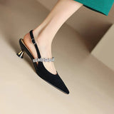 Veta – Pantofi slingback cu strasuri