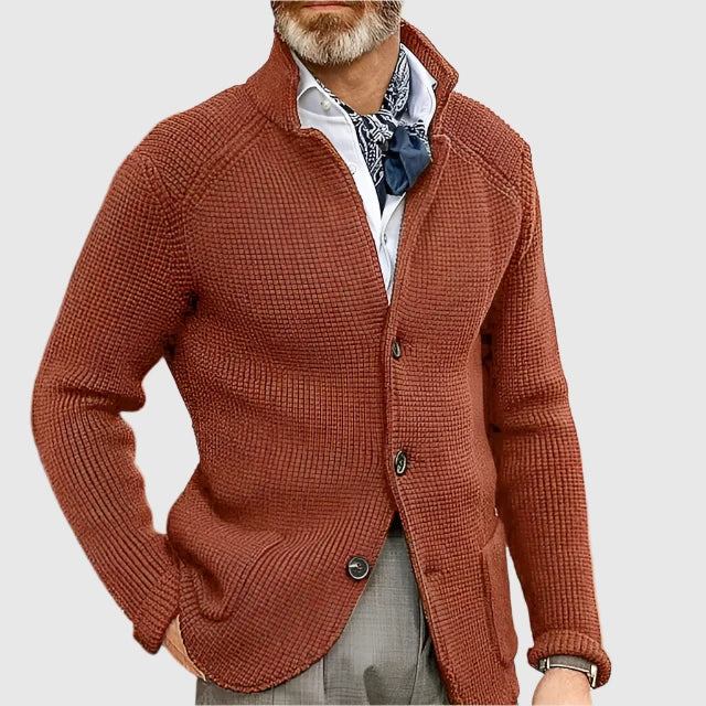 Ovidiu – Cardigan waffle cu guler