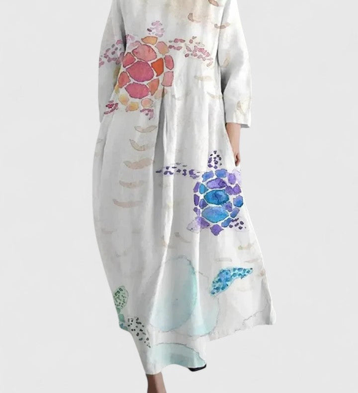 Lorelei – Rochie lungă cu flori botanice