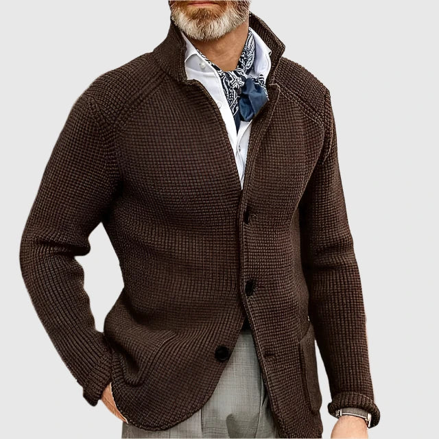 Ovidiu – Cardigan waffle cu guler
