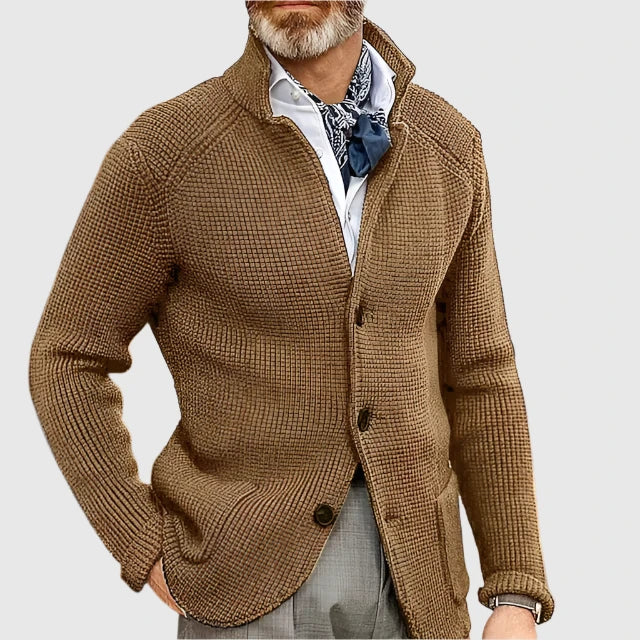 Ovidiu – Cardigan waffle cu guler