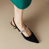 Veta – Pantofi slingback cu strasuri