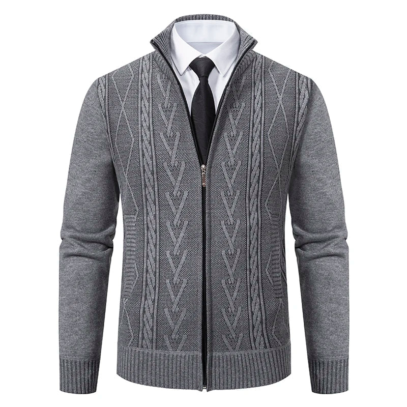 Claudiu – Cardigan cu fermoar și torsade
