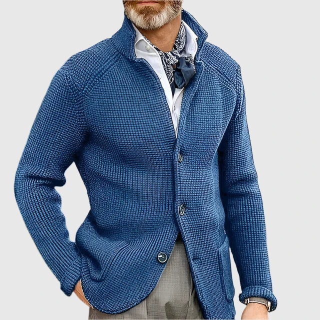 Ovidiu – Cardigan waffle cu guler