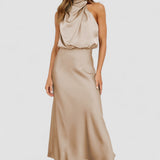 Silvia – Rochie halter din satin