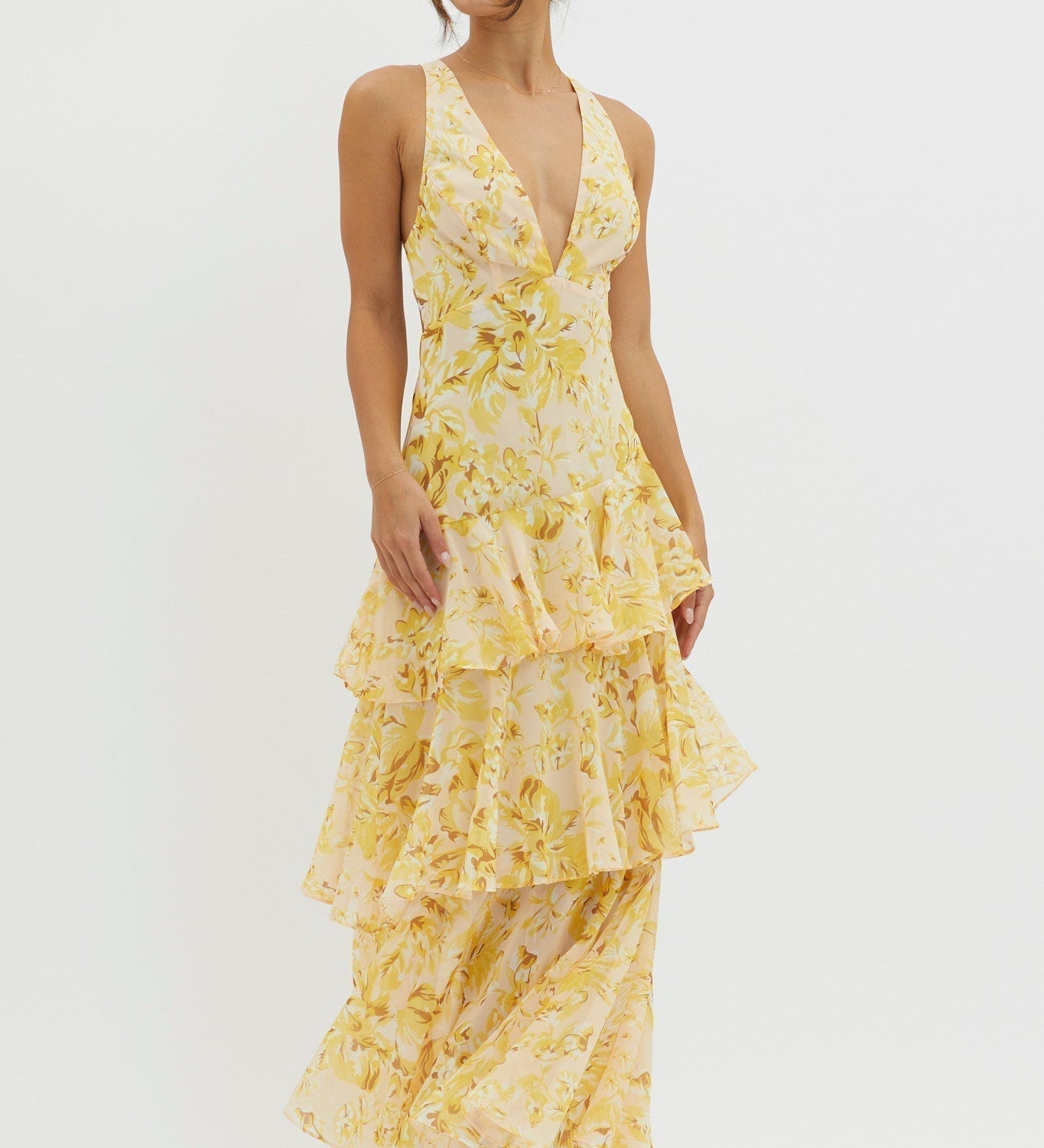Claudia – Rochie lungă cu volane