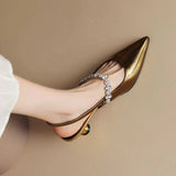 Veta – Pantofi slingback cu strasuri