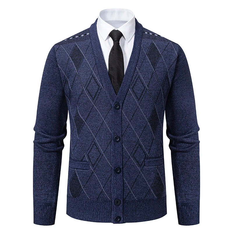 Alexandru – Cardigan cu nasturi și romburi
