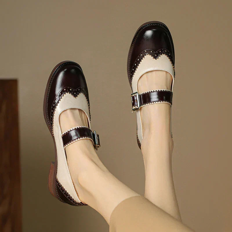 Luiza – Pantofi Mary Jane bicolori