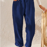 Anastasia – Pantaloni din reiat cu pense