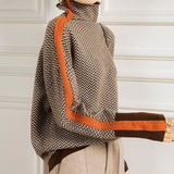 Ciprianna – Pulover chevron cu guler înalt
