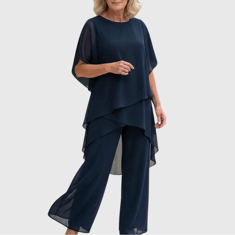 Eudochia – Set cu bluză drapată și pantaloni