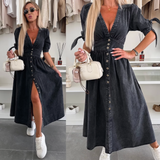 Ada – Rochie denim cu nasturi