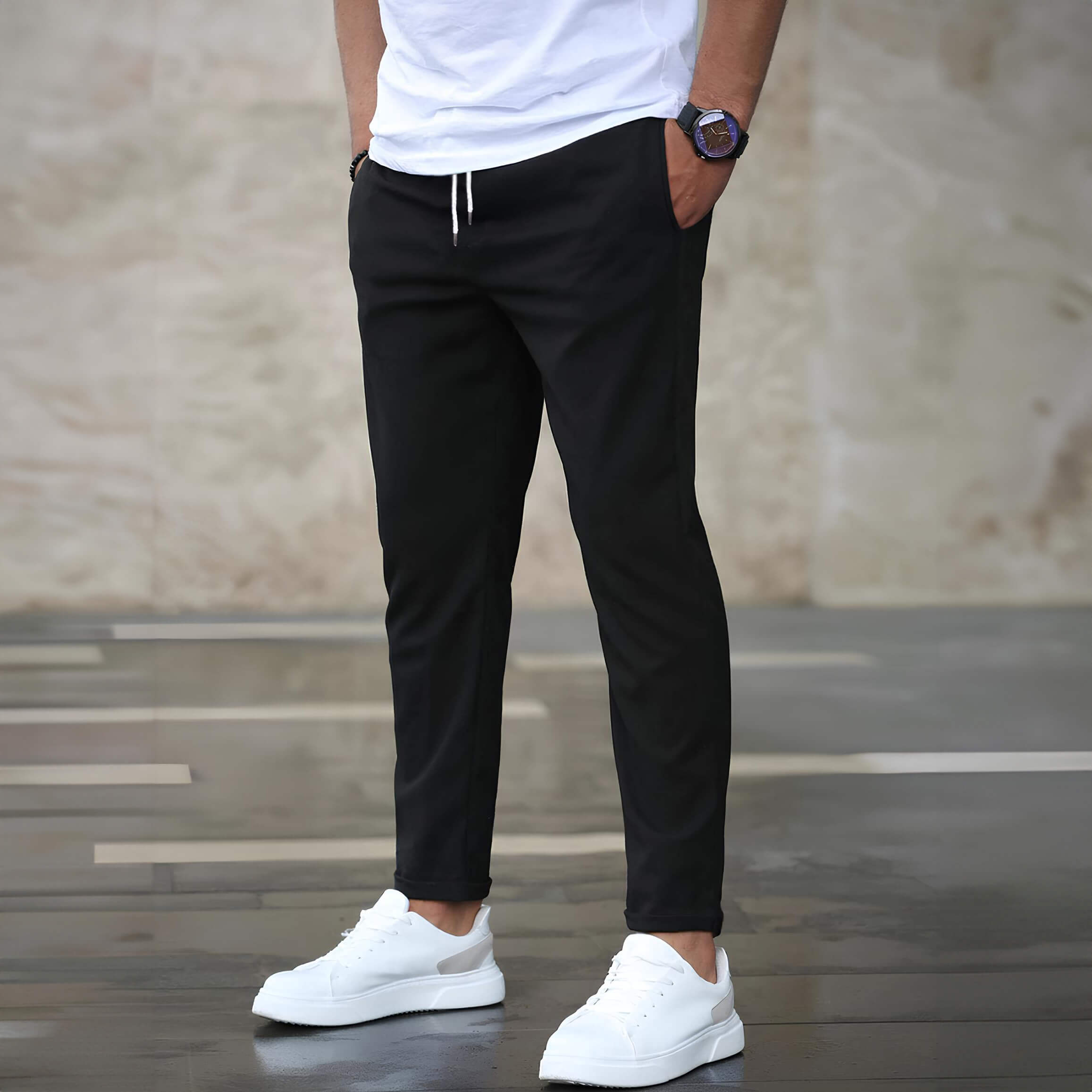 Pavel – Pantaloni conici cu șnur