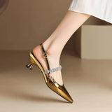 Veta – Pantofi slingback cu strasuri