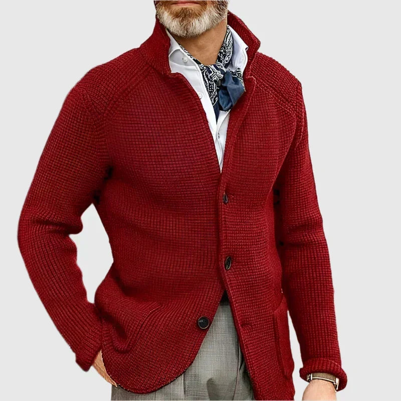 Ovidiu – Cardigan waffle cu guler