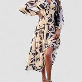 Alida – Rochie midi cu imprimeu abstract