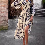 Alida – Rochie midi cu imprimeu abstract