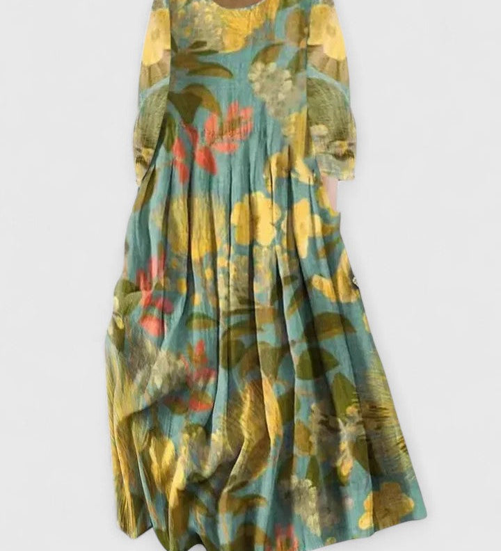 Lorelei – Rochie lungă cu flori botanice