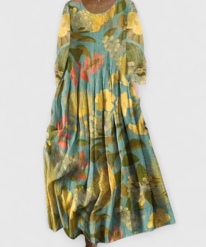 Lorelei – Rochie lungă cu flori botanice