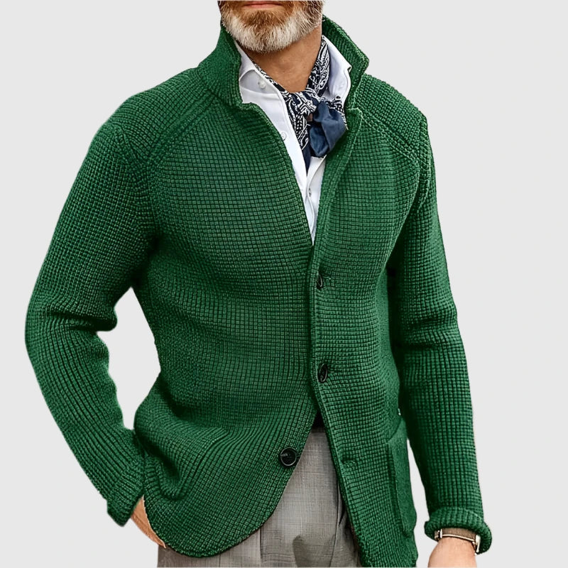 Ovidiu – Cardigan waffle cu guler