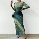 Corina – Rochie maxi mulată cu imprimeu