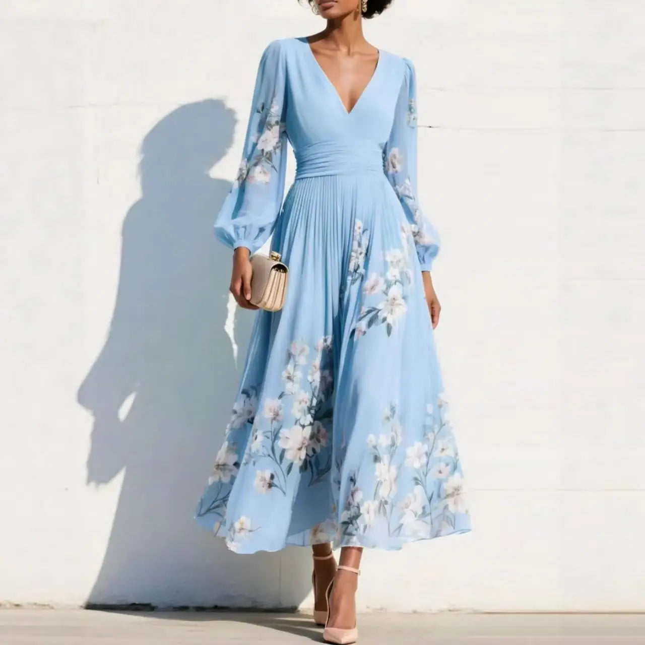 Daniela – Rochie midi din voal floral
