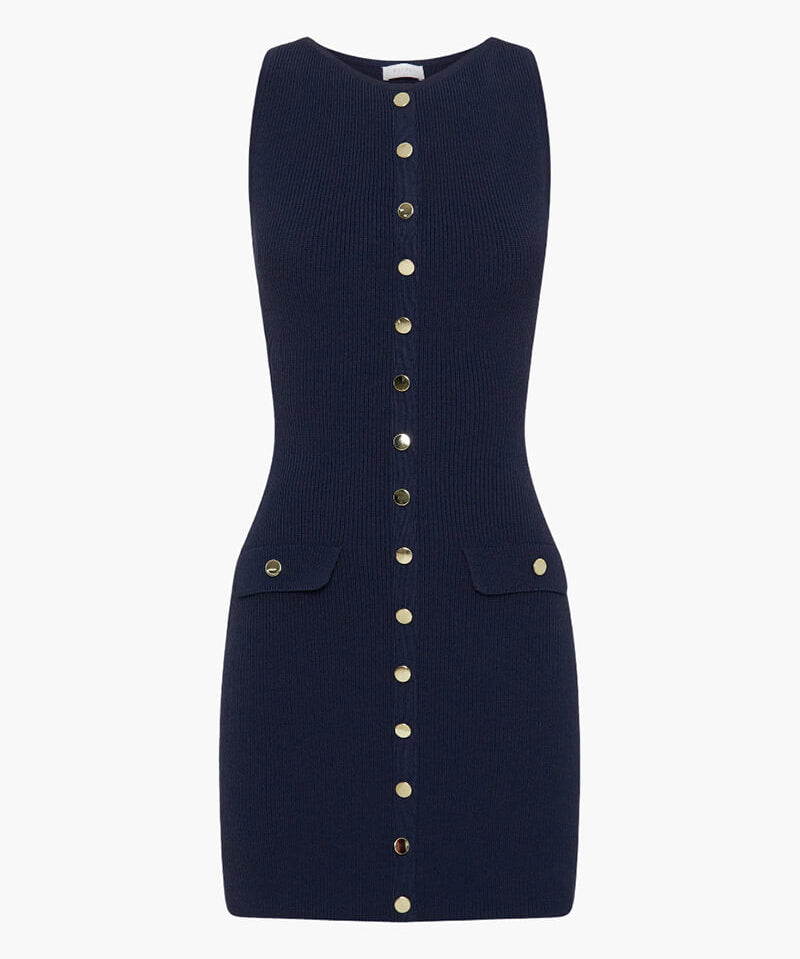 Dorina – Rochie mini tricotată cu nasturi