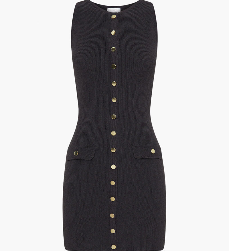 Dorina – Rochie mini tricotată cu nasturi