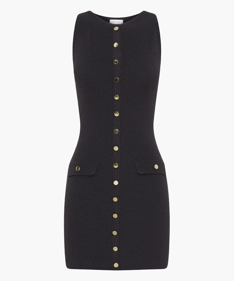 Dorina – Rochie mini tricotată cu nasturi
