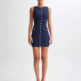 Georgiana – Rochie tricotată cu nasturi aurii