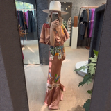 Celia – Rochie maxi satinată brodată