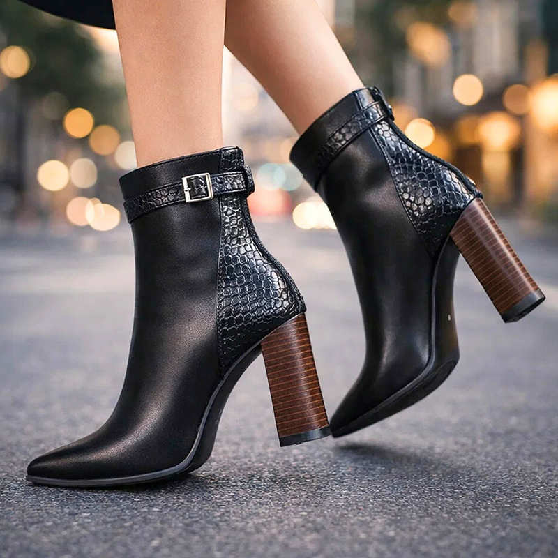 Augustina – Botine cu toc și cataramă
