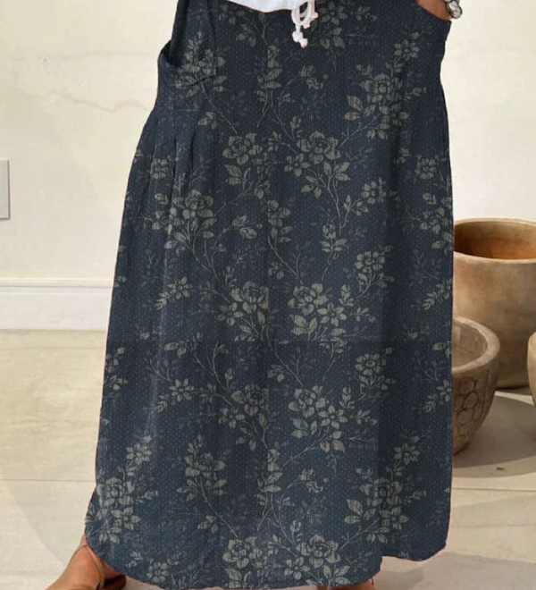 Mioara – Fustă cu model floral tonal