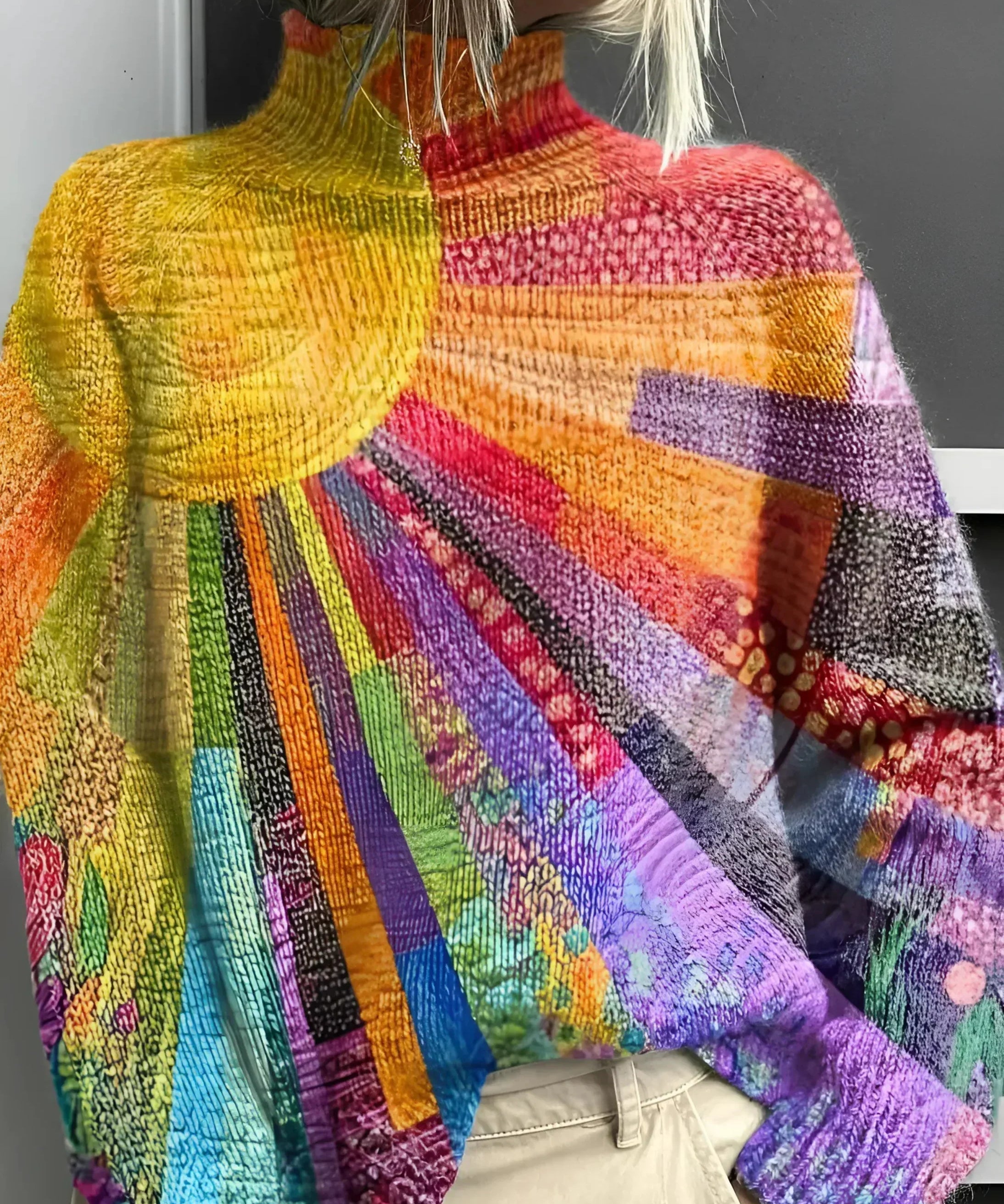 Doina – Pulover cu soare multicolor