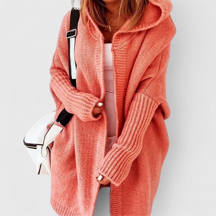 Ilona – Cardigan lung cu glugă