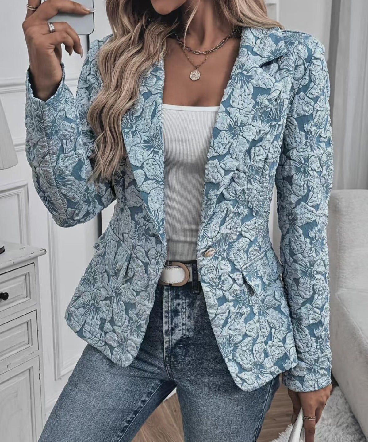 Zina – Sacou ajustat cu model paisley
