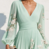 Daniela – Rochie midi din voal floral