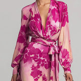 Rodica – Rochie maxi florală cu cordon