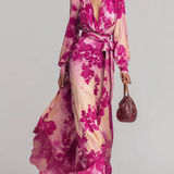 Rodica – Rochie maxi florală cu cordon