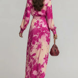Rodica – Rochie maxi florală cu cordon