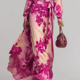 Rodica – Rochie maxi florală cu cordon