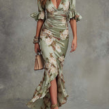 Cosmina – Rochie florală cu volane