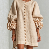 Zoe – Rochie cu manșete florale