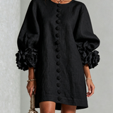 Zoe – Rochie cu manșete florale