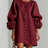 Zoe – Rochie cu manșete florale