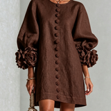 Zoe – Rochie cu manșete florale