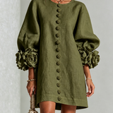 Zoe – Rochie cu manșete florale