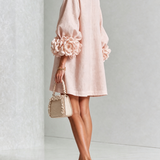 Zoe – Rochie cu manșete florale