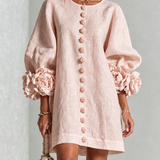 Zoe – Rochie cu manșete florale